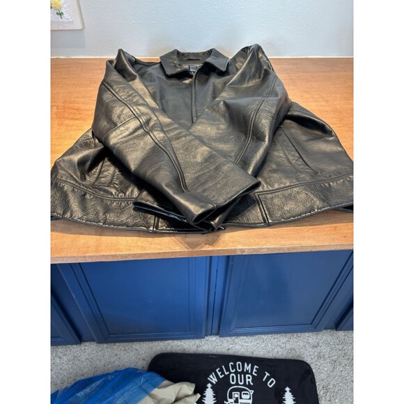 Vintage 90's Banana Republic Leather Jacket (size XL) Black pristine condition